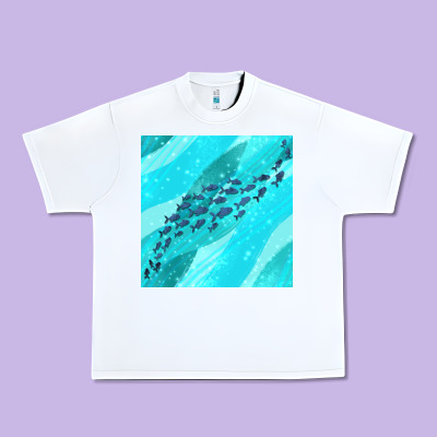 Fish And Sea Seamless Pattern Urban Heavy Tee Designed By Bundleandbundleshop