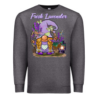 Charcoal Heather fresh lavender gnome Premium Sweatshirt - BarkalooDesign