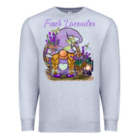 Heather Grey fresh lavender gnome Premium Sweatshirt - BarkalooDesign