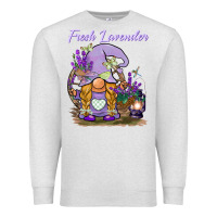 Oatmeal Heather fresh lavender gnome Premium Sweatshirt - BarkalooDesign