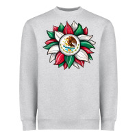 Heather Grey sunflower mexican flag Heavyweight Sweatshirt - JahusDesignShop