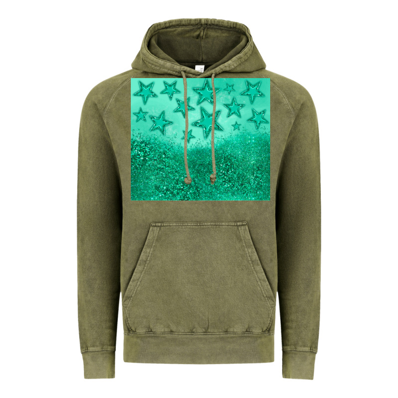 Green Glitter Star Vintage Hoodie by JahusDesignShop | Teevron