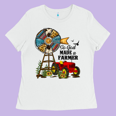 So God Made A Farmer Ladies Tee Designed By Jahusdesignshop