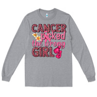 Heather Grey cancer picked the wrong girl Long Sleeve Tee - NancyCooperArtShop