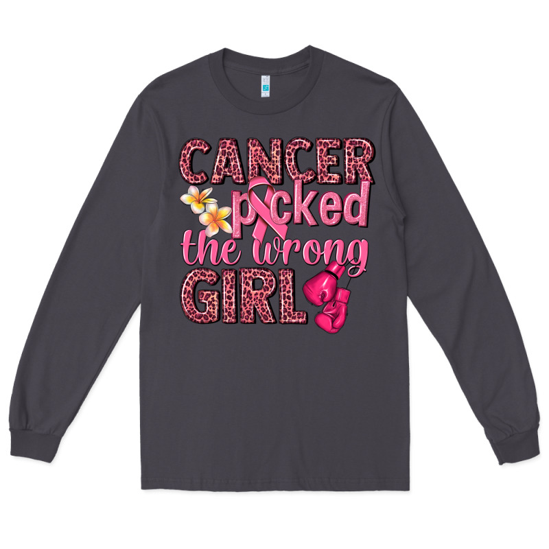 Cancer Picked The Wrong Girl Long Sleeve Tee by NancyCooperArtShop | Teevron