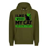 Army Green Cat Weed I Like My Cat Gift Premium Hoodie - Bettercallsaul