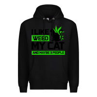 Black Cat Weed I Like My Cat Gift Premium Hoodie - Bettercallsaul