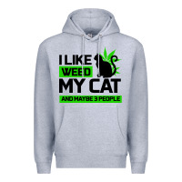 Heather Grey Cat Weed I Like My Cat Gift Premium Hoodie - Bettercallsaul