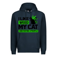 Navy Cat Weed I Like My Cat Gift Premium Hoodie - Bettercallsaul