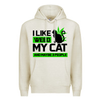 Oatmeal Heather Cat Weed I Like My Cat Gift Premium Hoodie - Bettercallsaul