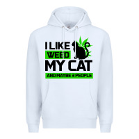 White Cat Weed I Like My Cat Gift Premium Hoodie - Bettercallsaul