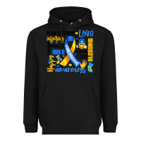 Black down syndrome awareness typography Heavyweight Hoodie - Artiststas