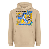 Mushroom down syndrome awareness typography Heavyweight Hoodie - Artiststas