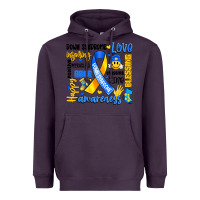 Plum down syndrome awareness typography Heavyweight Hoodie - Artiststas