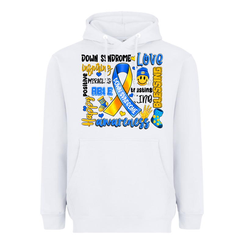 Down Syndrome Awareness Typography Heavyweight Hoodie by Artiststas | Teevron