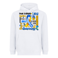 White down syndrome awareness typography Heavyweight Hoodie - Artiststas