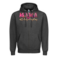 Charcoal Heather mama all day everyday Zipper Hoodie - NancyCooperArtShop