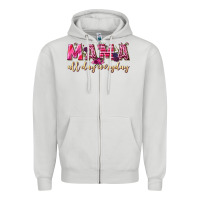 Dove Grey mama all day everyday Zipper Hoodie - NancyCooperArtShop