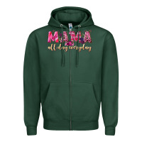 Sports Green mama all day everyday Zipper Hoodie - NancyCooperArtShop