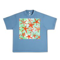 Pebble Blue starfish seamless pattern Urban Heavy Tee - BundleAndBundleShop