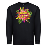 Black lunch lady tie dye sunflower Premium Sweatshirt - BarkalooDesign