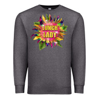 Charcoal Heather lunch lady tie dye sunflower Premium Sweatshirt - BarkalooDesign