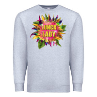 Heather Grey lunch lady tie dye sunflower Premium Sweatshirt - BarkalooDesign