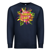 Navy lunch lady tie dye sunflower Premium Sweatshirt - BarkalooDesign
