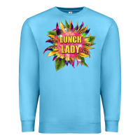 Ocean Blue lunch lady tie dye sunflower Premium Sweatshirt - BarkalooDesign