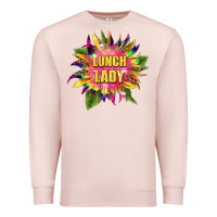 Pale Pink lunch lady tie dye sunflower Premium Sweatshirt - BarkalooDesign