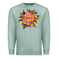 Seafoam lunch lady tie dye sunflower Premium Sweatshirt - BarkalooDesign
