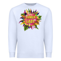 White lunch lady tie dye sunflower Premium Sweatshirt - BarkalooDesign