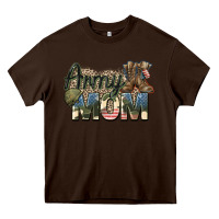 Chocolate Brown army mom Heavy Core Tee - Zillion Design Studio