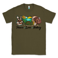 Army Green peace love turkey Classic Tee - LillyAllenDesigns