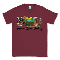 Burgundy peace love turkey Classic Tee - LillyAllenDesigns