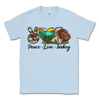 Dusty Blue peace love turkey Classic Tee - LillyAllenDesigns