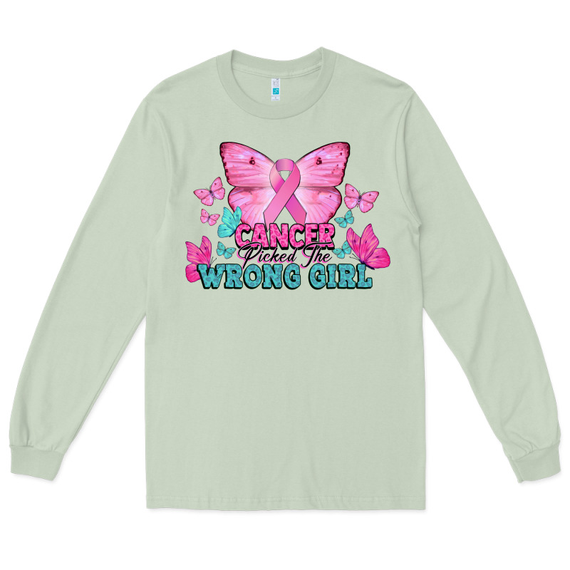 Cancer Picked The Wrong Girl Long Sleeve Tee by NancyCooperArtShop | Teevron