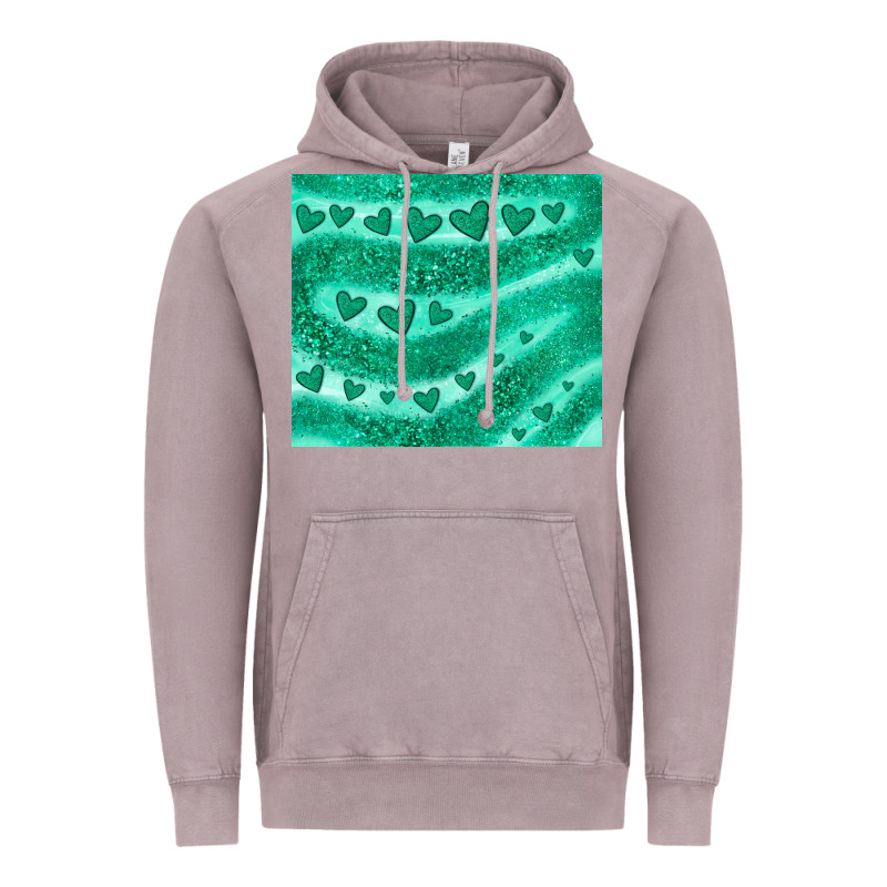 Green Glitter Heart Vintage Hoodie by JahusDesignShop | Teevron