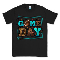 Black Game day American Football leopard frame Classic Tee - LillyAllenDesigns