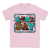 Bubblegum Pink Game day American Football leopard frame Classic Tee - LillyAllenDesigns