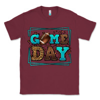 Burgundy Game day American Football leopard frame Classic Tee - LillyAllenDesigns