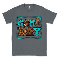 Charcoal Heather Game day American Football leopard frame Classic Tee - LillyAllenDesigns