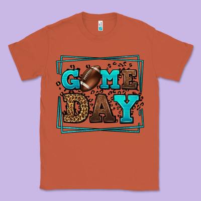 Game Day American Football Leopard Frame Classic Tee Designed By Lillyallendesigns
