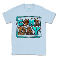 Dusty Blue Game day American Football leopard frame Classic Tee - LillyAllenDesigns