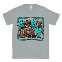 Heather Grey Game day American Football leopard frame Classic Tee - LillyAllenDesigns