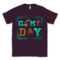 Plum Game day American Football leopard frame Classic Tee - LillyAllenDesigns