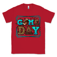 Red Game day American Football leopard frame Classic Tee - LillyAllenDesigns