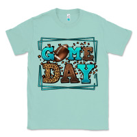 Seafoam Game day American Football leopard frame Classic Tee - LillyAllenDesigns