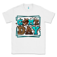 White Game day American Football leopard frame Classic Tee - LillyAllenDesigns