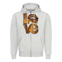 Love Leopard With Lips Zipper Hoodie | Teevron